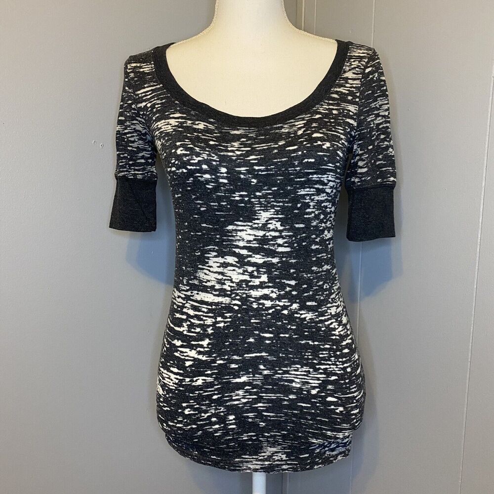 Arizona Marled Gray Black Half Sleeve Shirt